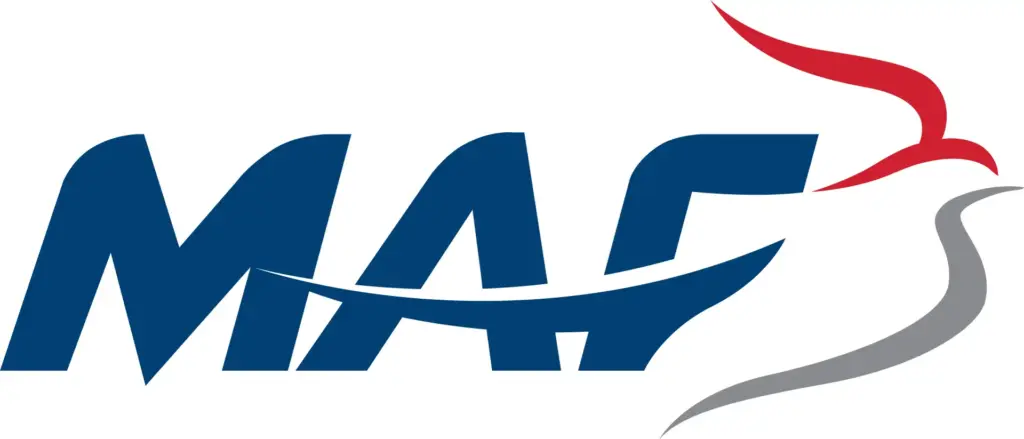 MAF logo in RGB colors, used as a brand graphic alongside cabinet painting process content